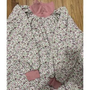 Vermont Country Store Floral Cotton Nightgown XL Mock Neck Cottagecore Romantic